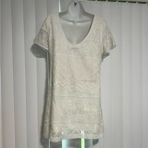 Dress NWT Abercrombie & Fitch off white mini lined dress B9-72